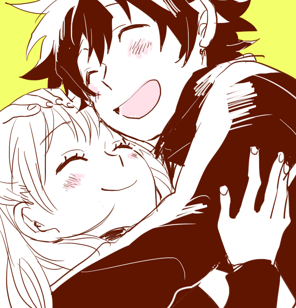 1boy, 1girl, bad_id, bad_pixiv_id, brother_and_sister, closed_eyes, harekawa_shinta, kekkai_sensen