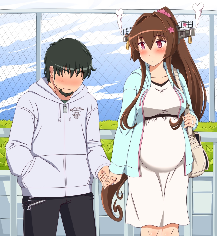 10s, 1boy, 1girl, artist_self-insert, bad_id, bad_pixiv_id, beard, black_hair