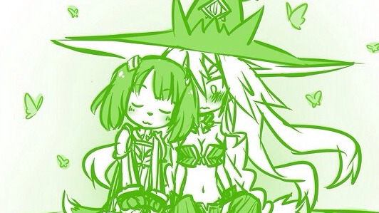 2girls, breasts, gradient_background, majo_to_hyakkihei, metallica_(majo_to_hyakkihei), monochrome, multiple_girls, tagme