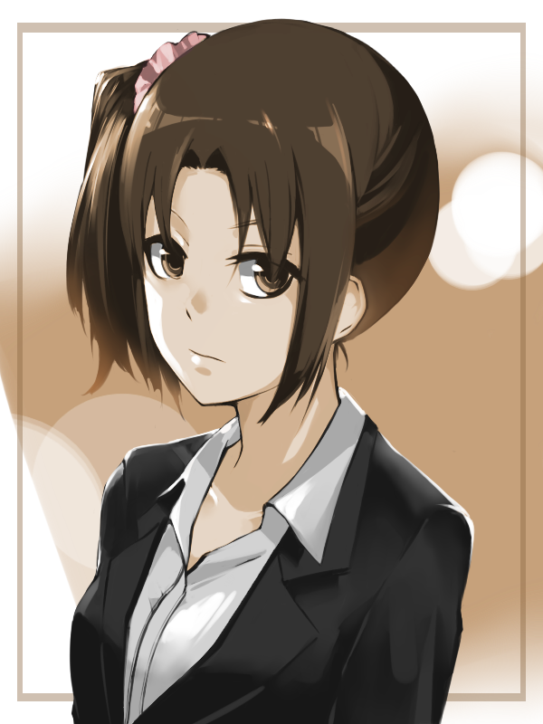 10s, 1girl, brown_eyes, brown_hair, dress_shirt, female_focus, fitz_(fita_is_the_smartest), formal_clothes