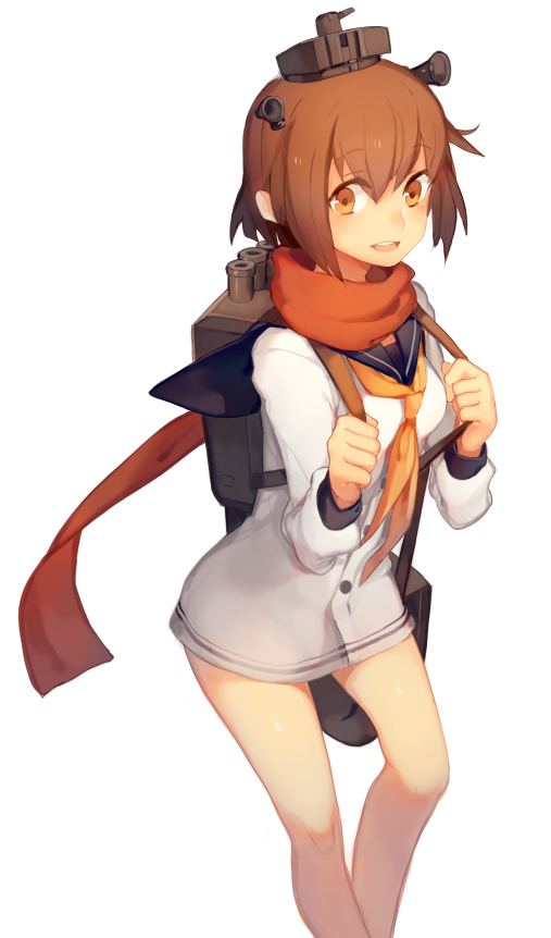 10s, 1girl, brown_eyes, dress, female_focus, kantai_collection, looking_at_viewer, neckerchief