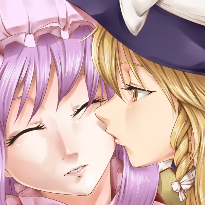 2girls, bad_id, bad_pixiv_id, blonde_hair, book, braid, closed_eyes, female_focus