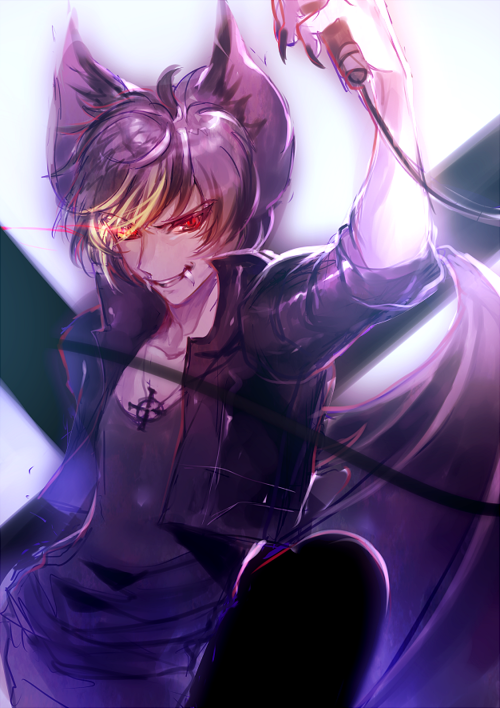 10s, 1boy, animal_ears, bat_ears, bat_wings, cropped_jacket, cross, cross_necklace