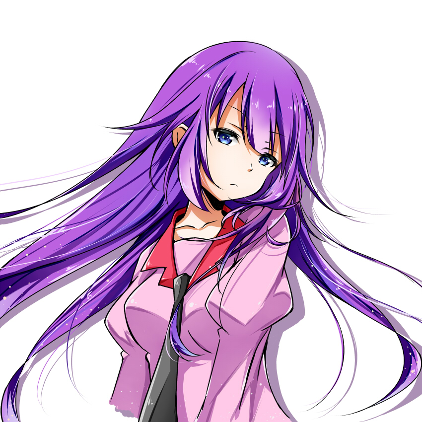 1girl, bad_id, bad_pixiv_id, bakemonogatari, blue_eyes, hyakka_onibi, long_hair, monogatari_(series)