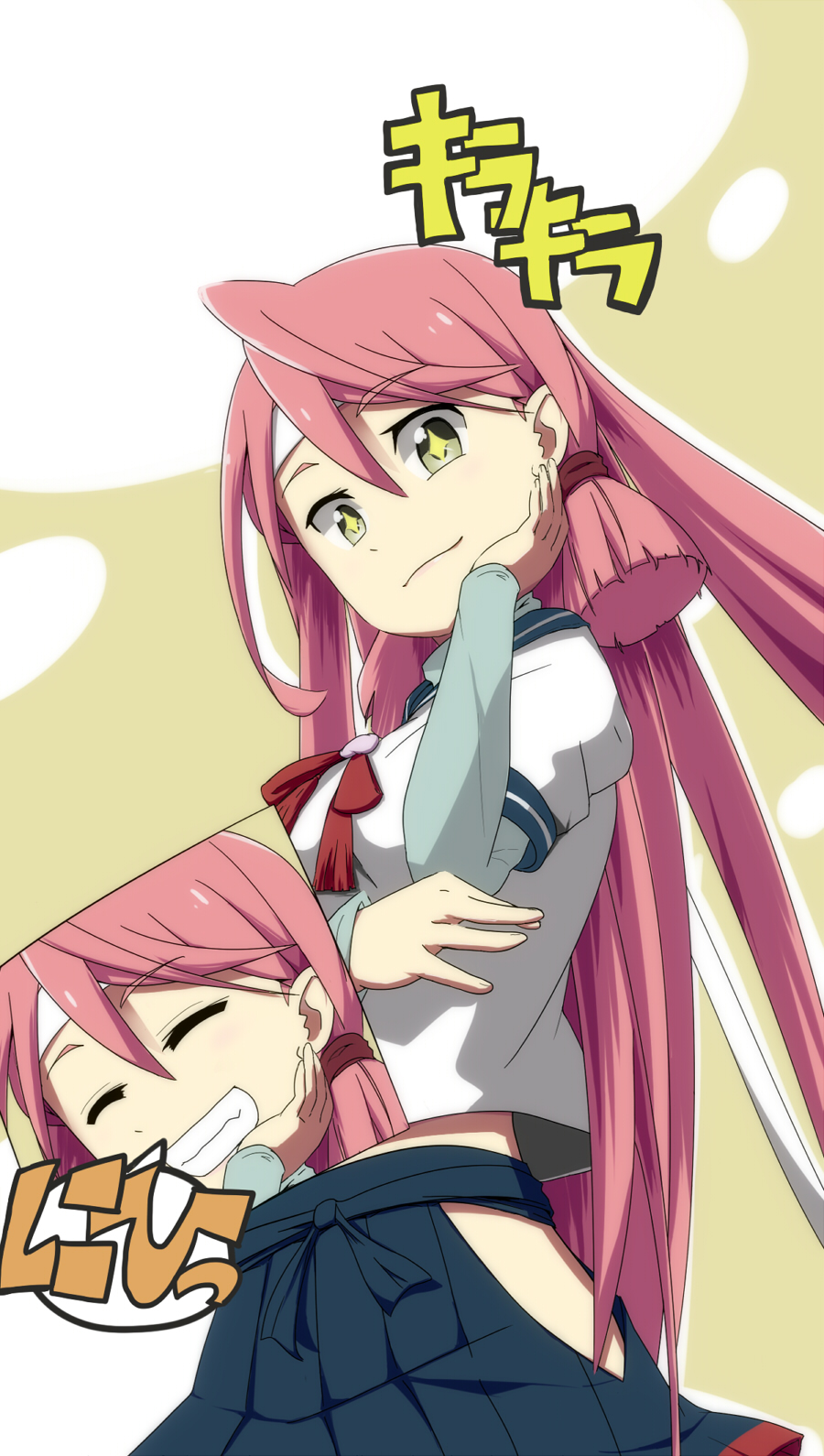 +_+, 10s, 1girl, akashi_(kancolle), bandana, blush, breasts, closed_eyes