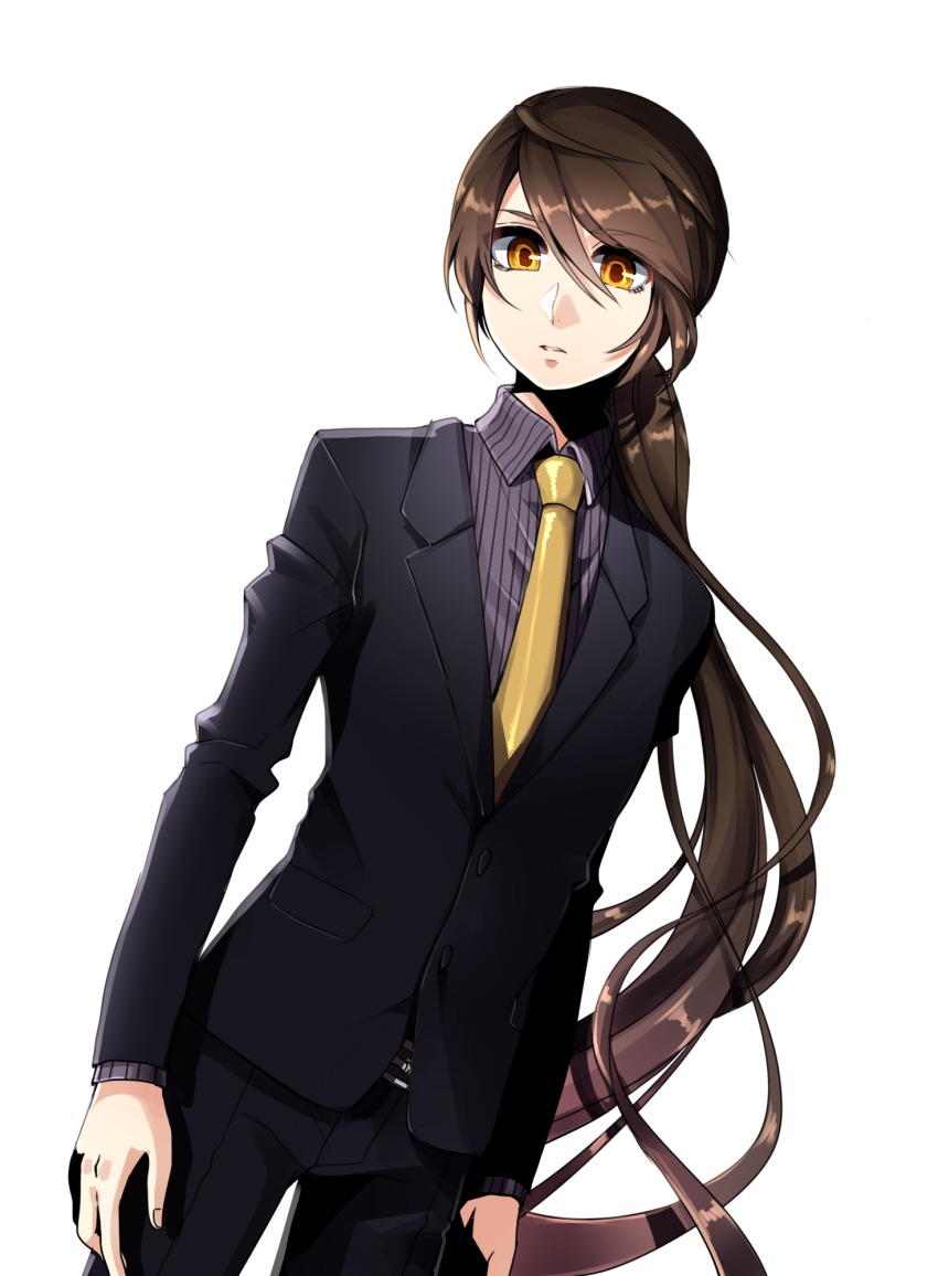 1boy, androgynous, artist_request, highres, jyu_viole_grace, long_hair, male_focus, necktie