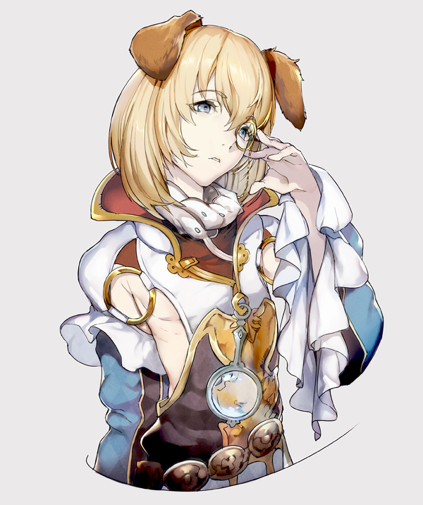 10s, 1boy, adjusting_monocle, animal_ears, blonde_hair, blue_eyes, ceylan, dog_ears