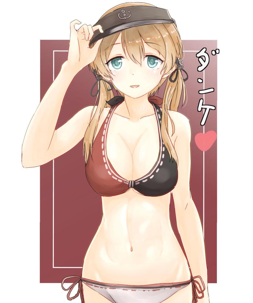 10s, 1girl, alternate_costume, ame-rain, aqua_eyes, bikini, blonde_hair, blush