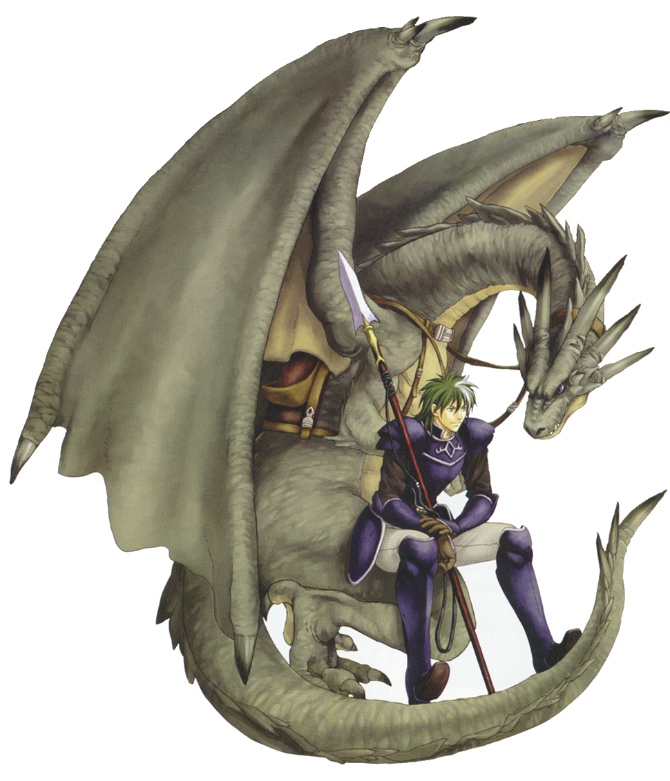 1boy, armor, dragon, fire_emblem, fire_emblem:_the_blazing_blade, gloves, green_hair, heath_(fire_emblem)