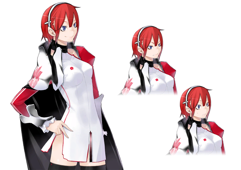 1girl, alex_martin, black_cape, black_scarf, black_thighhighs, blue_eyes, breasts, caladrius