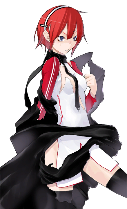 1girl, alex_martin, black_cape, black_scarf, black_thighhighs, blue_eyes, breasts, caladrius