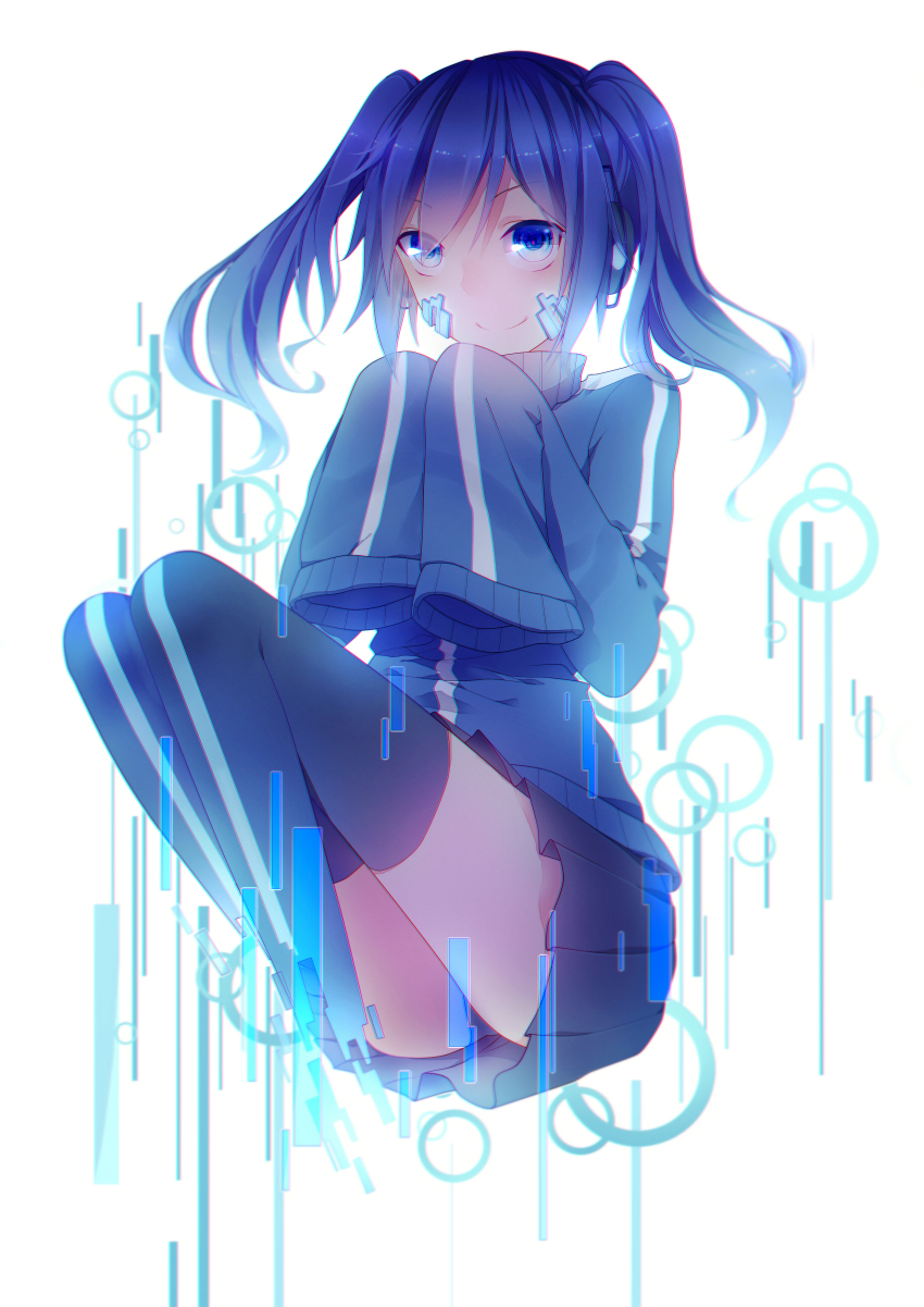 1girl, absurdres, bad_id, bad_pixiv_id, blue_eyes, blue_hair, coaurora, ene_(kagerou_project)