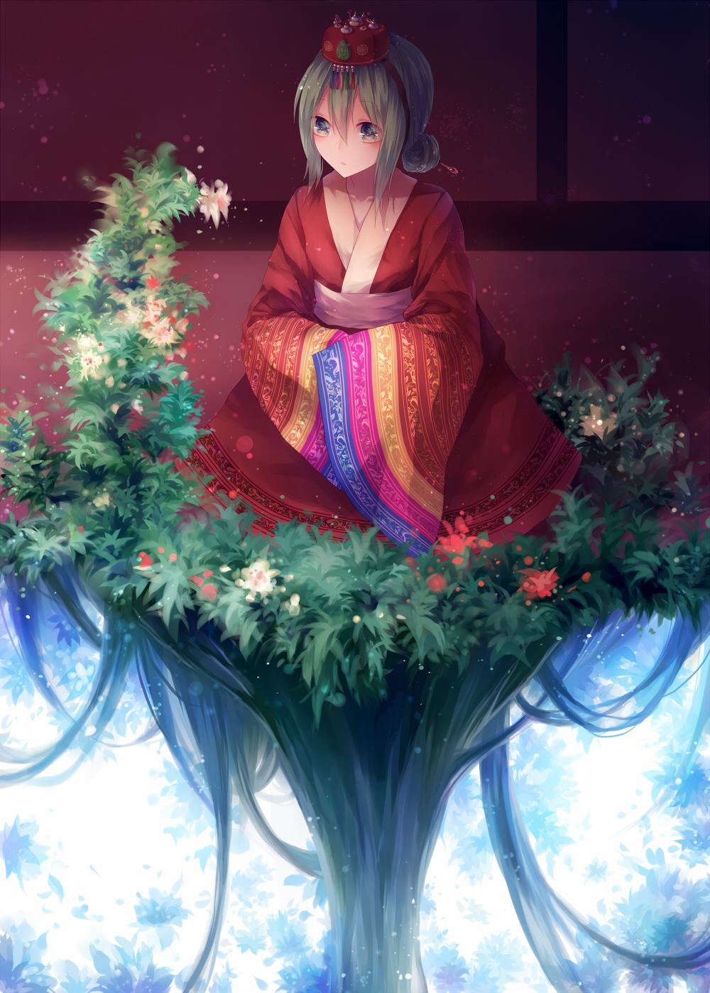 1girl, aqua_eyes, aqua_hair, bad_id, bad_pixiv_id, coaurora, dress, female_focus