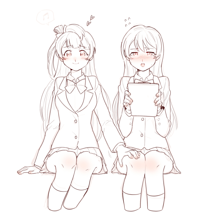 10s, 2girls, 31, 31_(bluesan), bad_id, bad_pixiv_id, blush, bow