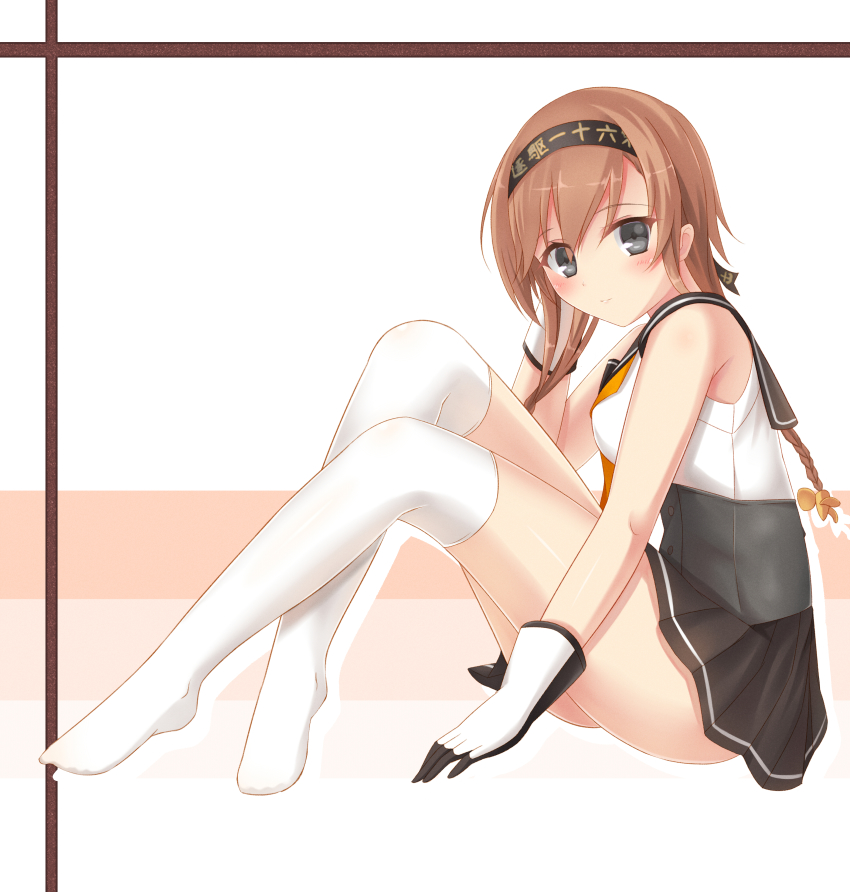 10s, 1girl, absurdres, bad_id, bad_pixiv_id, bare_shoulders, braid, brown_hair