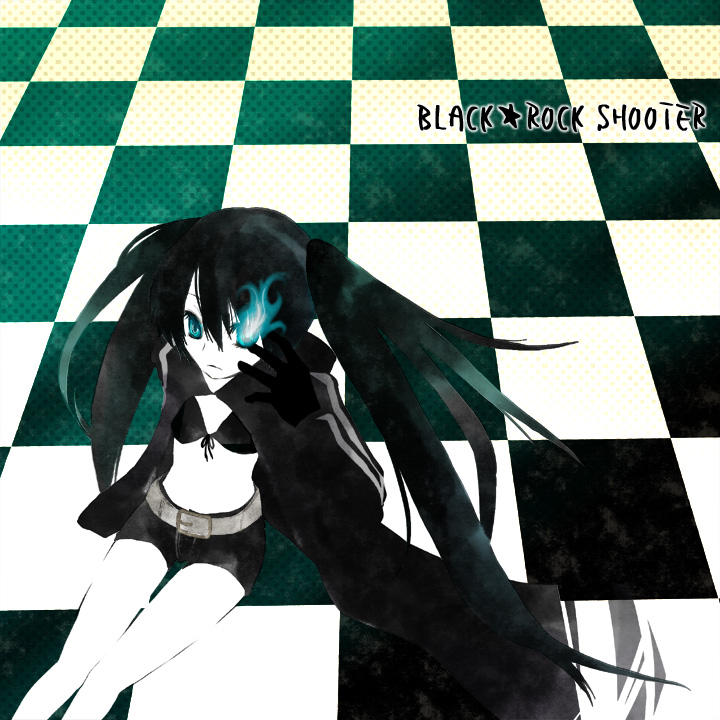 10s, 1girl, bad_id, bad_pixiv_id, blackâ˜…rock_shooter, black_hair, black_rock_shooter, black_rock_shooter_(character)