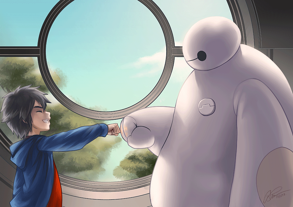 1boy, baymax, big_hero_6, disney, hiro_hamada, hood, hooded_jacket, jacket