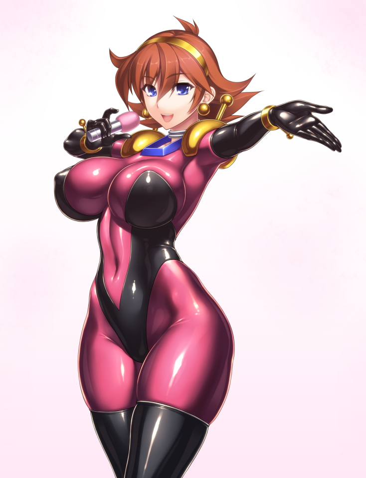 10s, 1girl, :d, armor, armpits, blue_eyes, blush, bodysuit