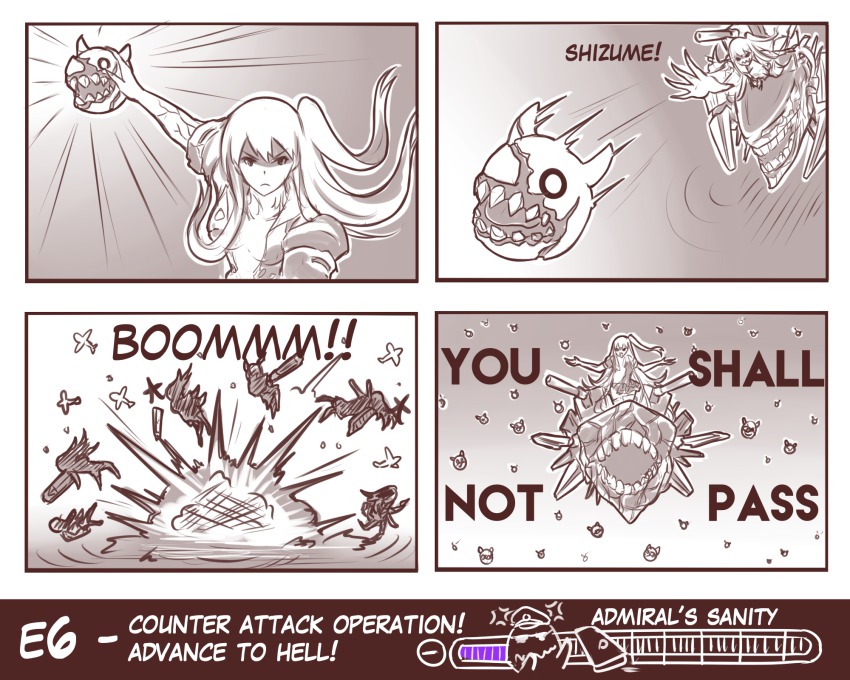 10s, 4koma, 6+girls, admiral_(kancolle), aircraft_carrier_princess, comic, dota_(series), dota_2