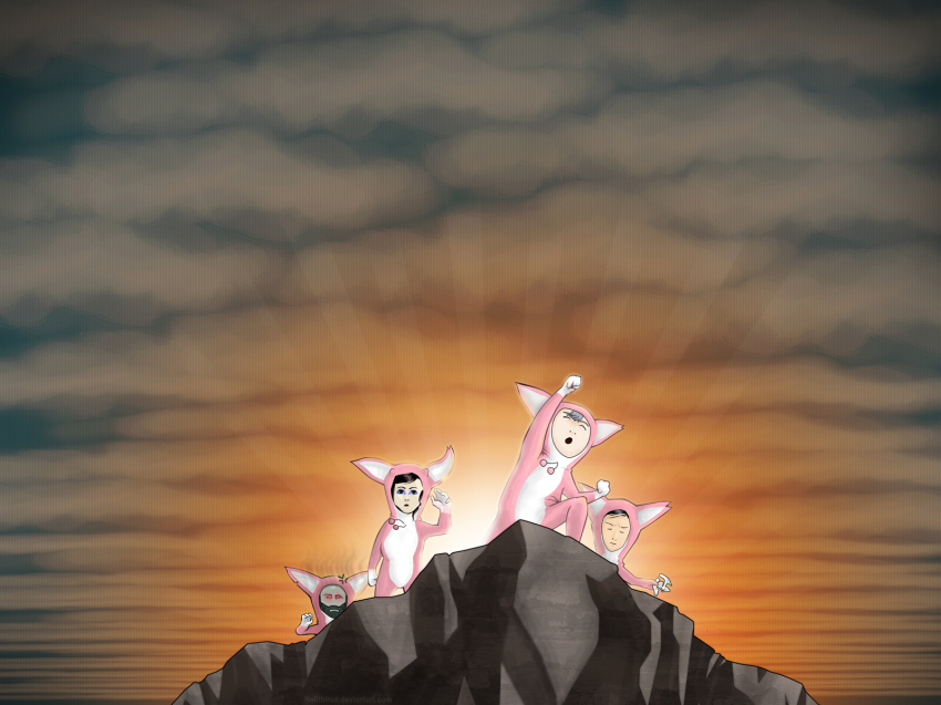 00s, 2boys, 2girls, ergo_proxy, highres, iggy, multiple_boys, multiple_girls