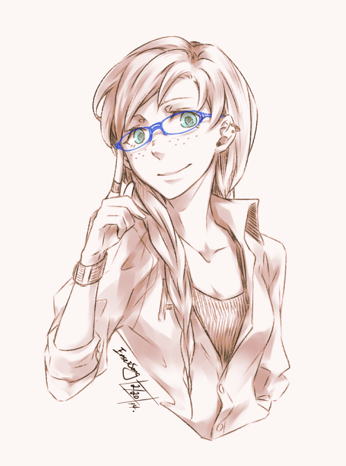 1girl, anna_(frozen), aqua_eyes, enseisong, female_focus, frozen_(disney), glasses, monochrome