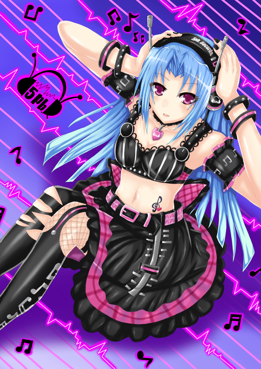 10s, 1girl, 5pb_(neptunia), absurdres, blue_hair, boots, character_name, female_focus