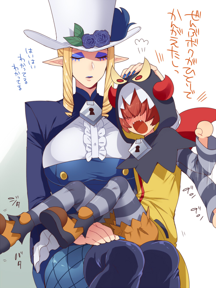 angry, blush, gradient_background, hat, lock_(precure), mogiki_hayami, nail_polish, shut_(precure)