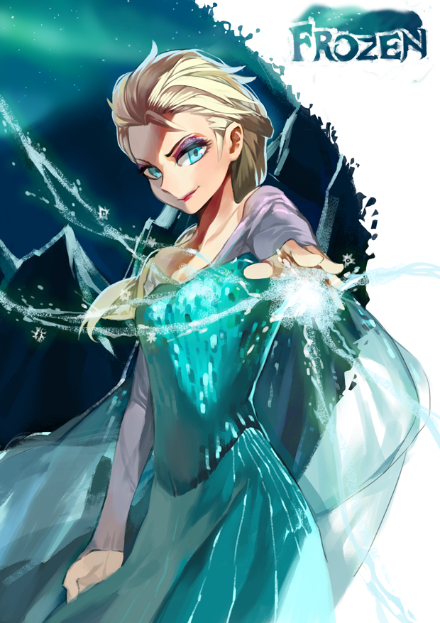 1girl, blonde_hair, blue_eyes, braid, copyright_name, elsa_(frozen), female_focus, frozen_(disney)