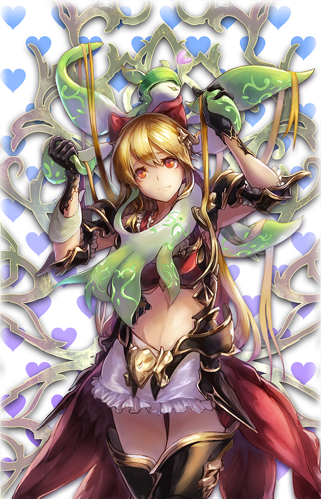 10s, 1girl, armor, black_gloves, blonde_hair, bow, chevallier, female_focus