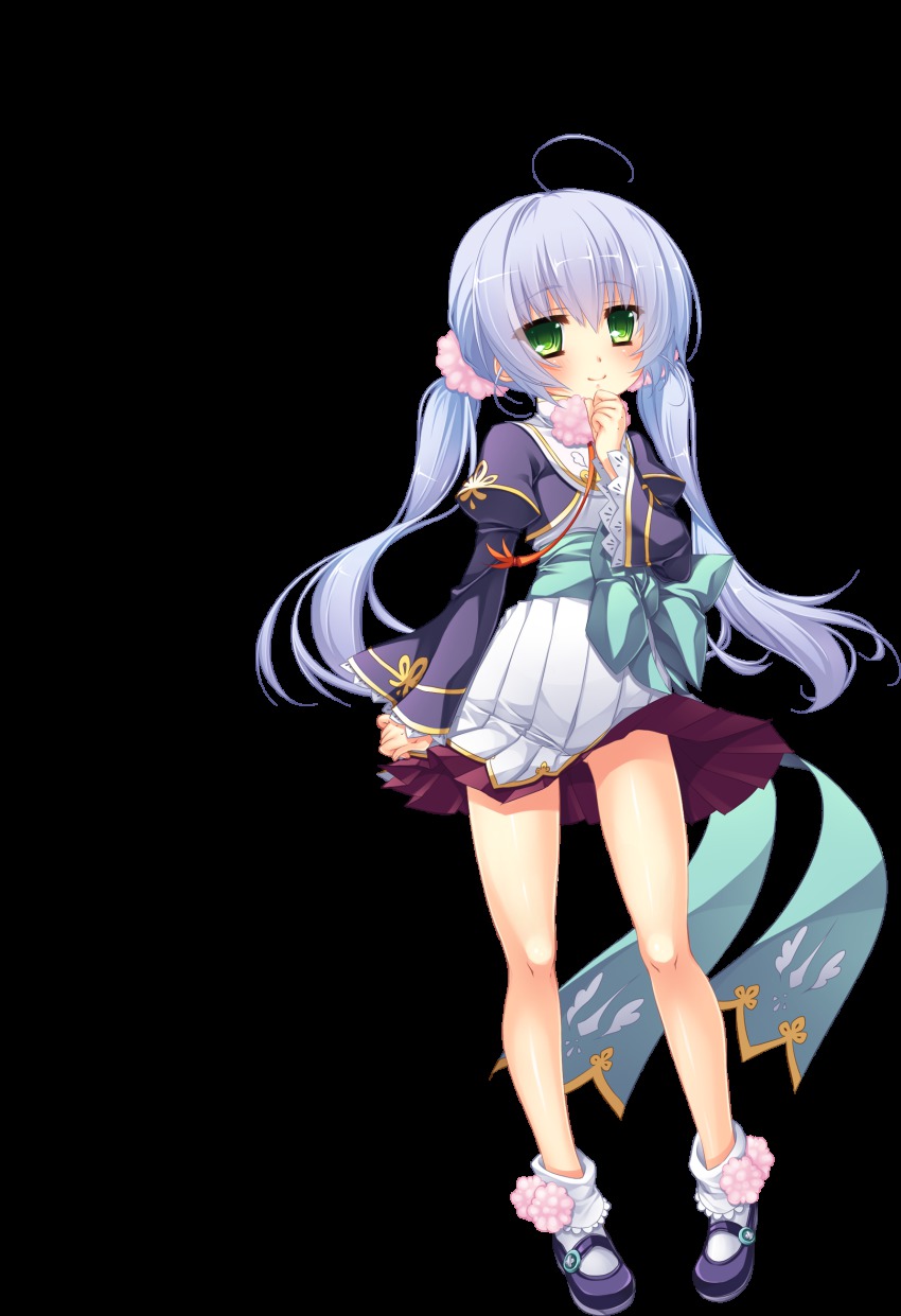 1girl, bare_legs, blue_hair, blush, dress, female_focus, full_body, green_eyes