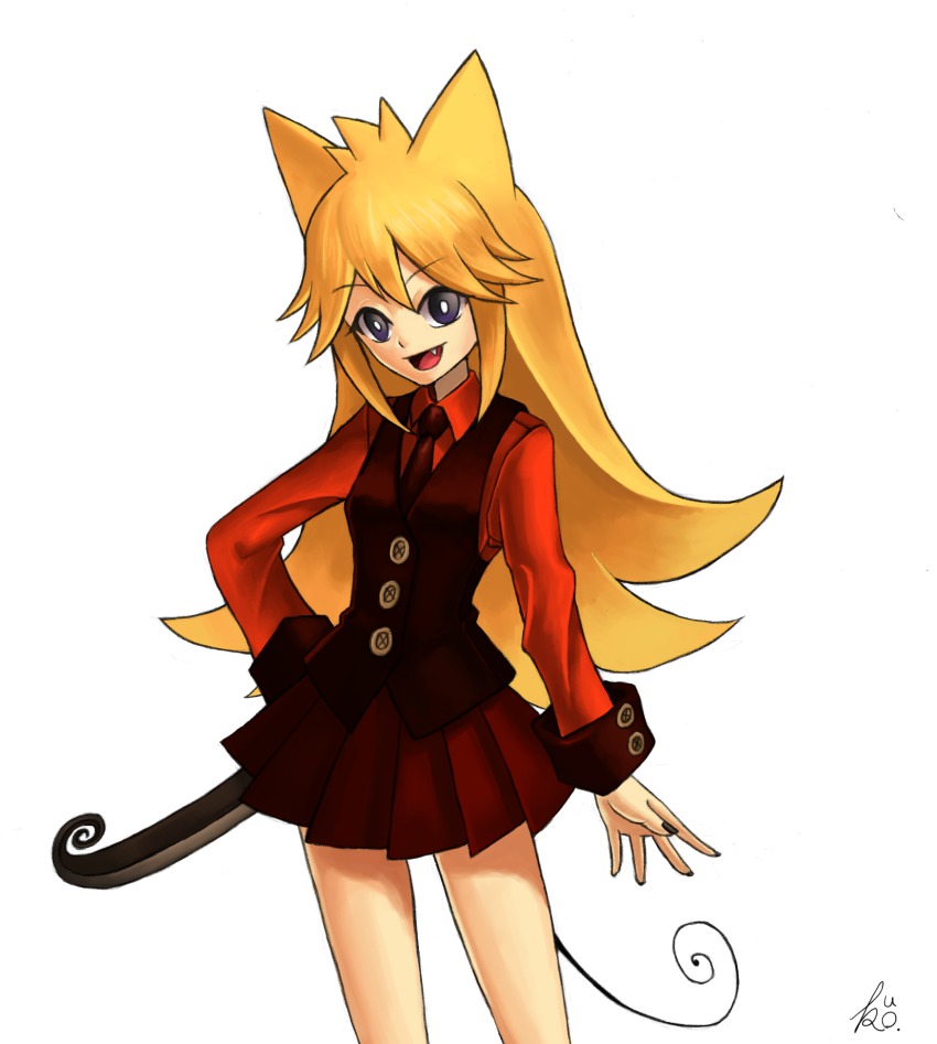 1girl, animal_ears, artist_name, bad_id, bad_pixiv_id, blonde_hair, blue_eyes, buttons