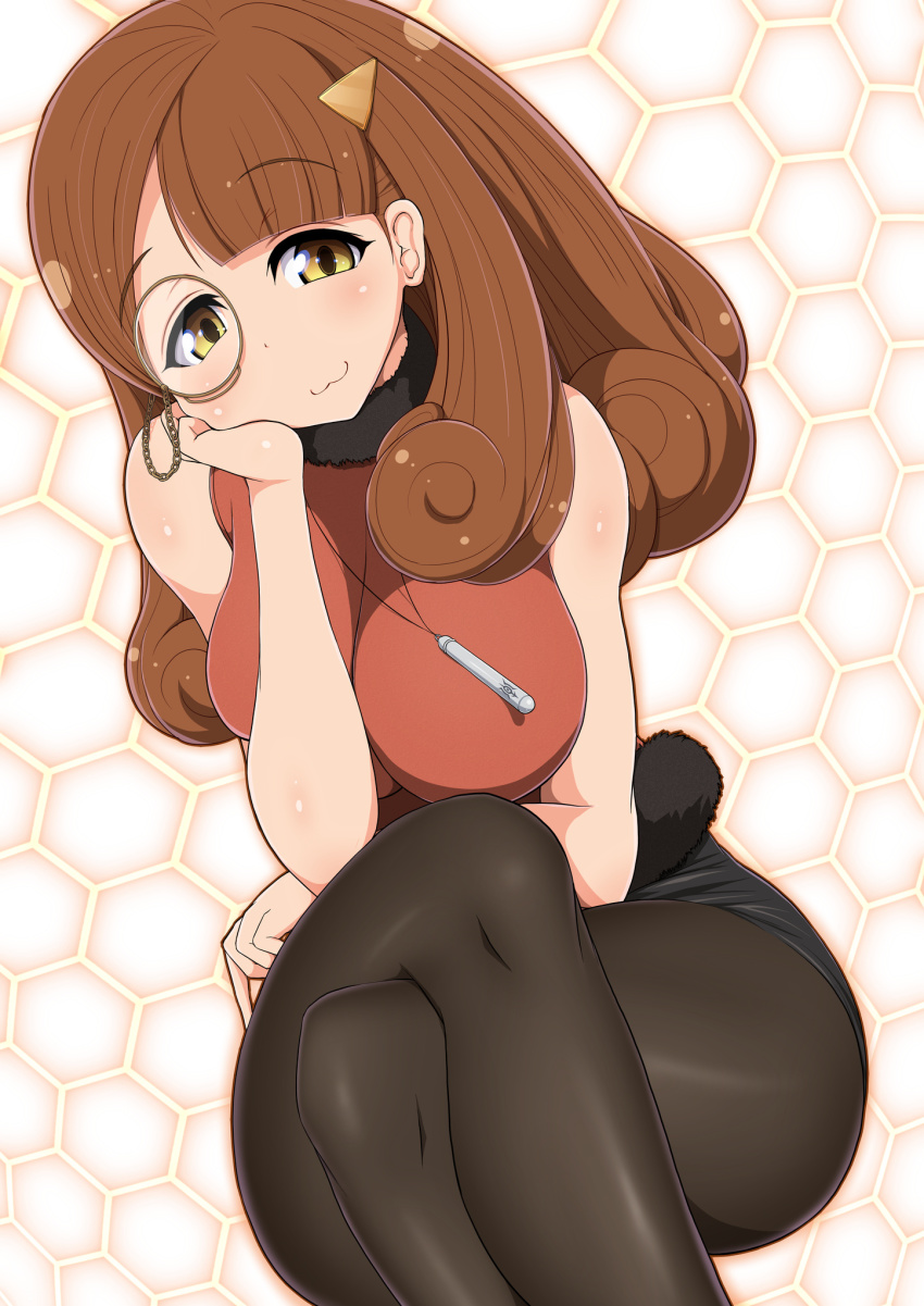 10s, 1girl, :3, aoki_hagane_no_arpeggio, blush, breasts, brown_eyes, brown_hair