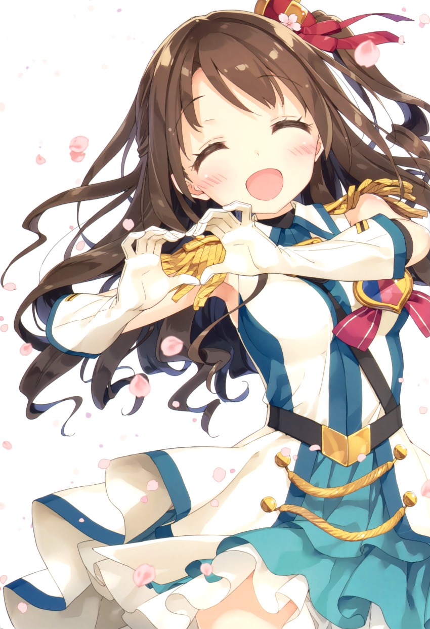 10s, 1girl, :d, ^_^, absurdres, blush, brown_eyes, brown_hair