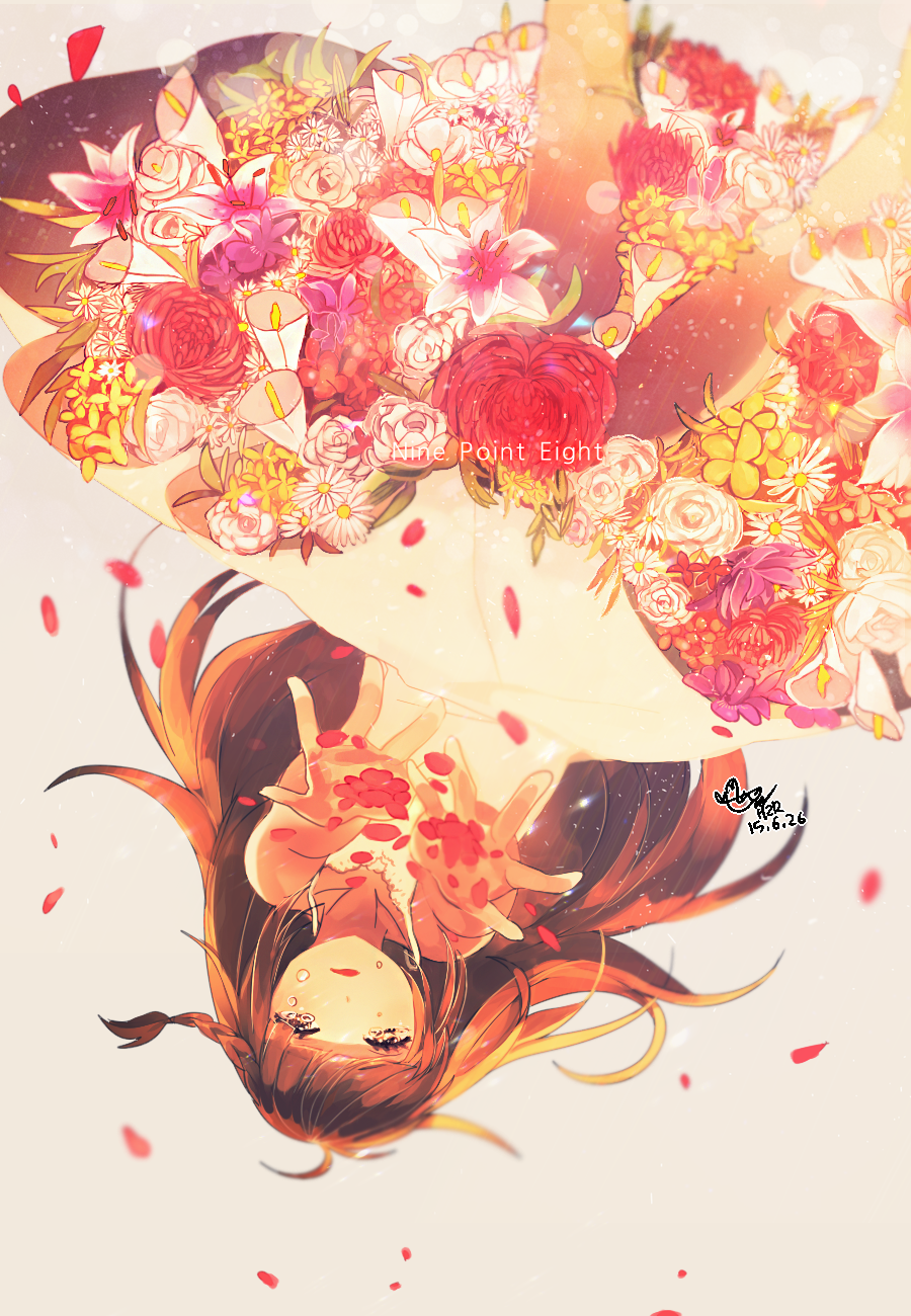 1girl, a_world_underneath, alice_(deemo), bad_id, bad_pixiv_id, braid, cala_lily, chrysanthemum