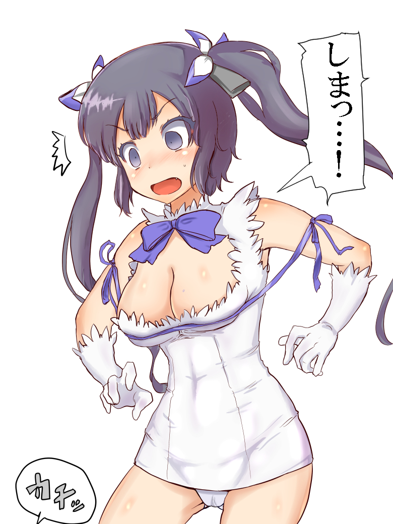 10s, 1girl, black_hair, blue_bow, blue_ribbon, blush, bow, breasts