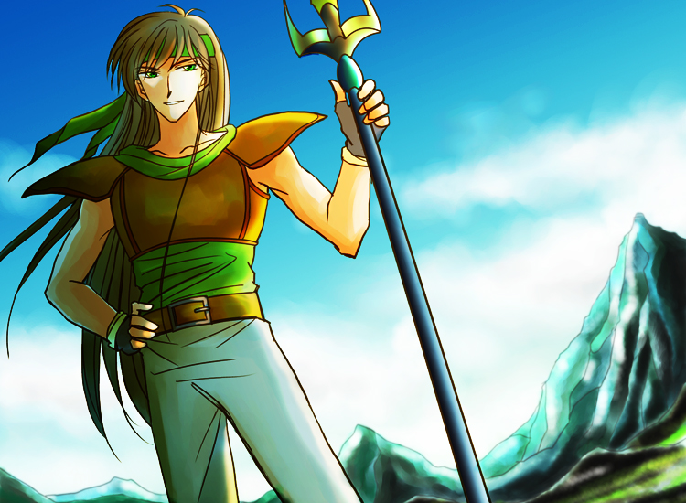 1boy, brown_hair, deen_(fire_emblem:_thracia_776), fire_emblem, fire_emblem:_thracia_776, gloves, green_eyes, ho_kaseki