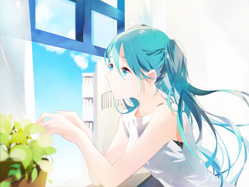 1girl, aqua_eyes, aqua_hair, bad_id, bad_pixiv_id, dress, female_focus, hatsune_miku