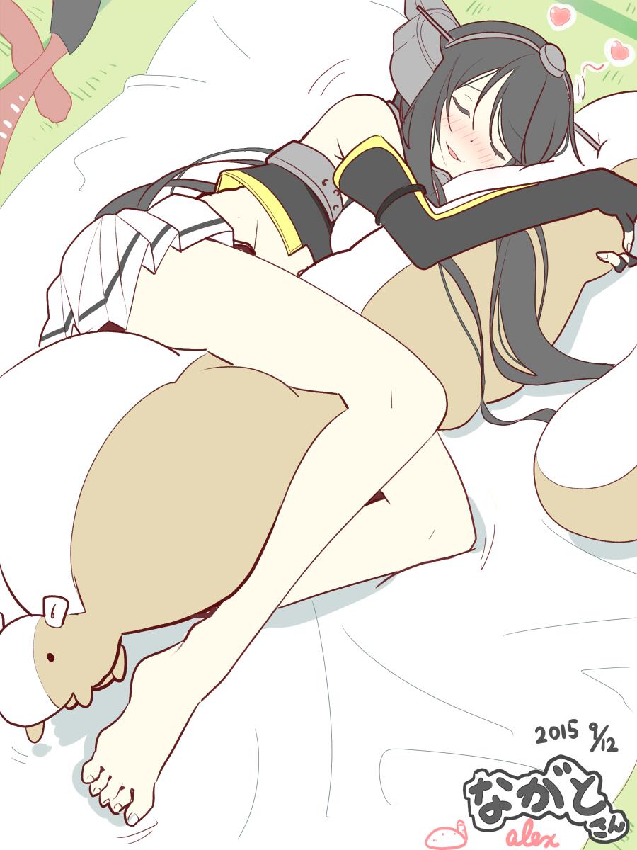 10s, 1girl, alex_(alexandoria), bare_legs, barefoot, black_hair, blush, closed_eyes