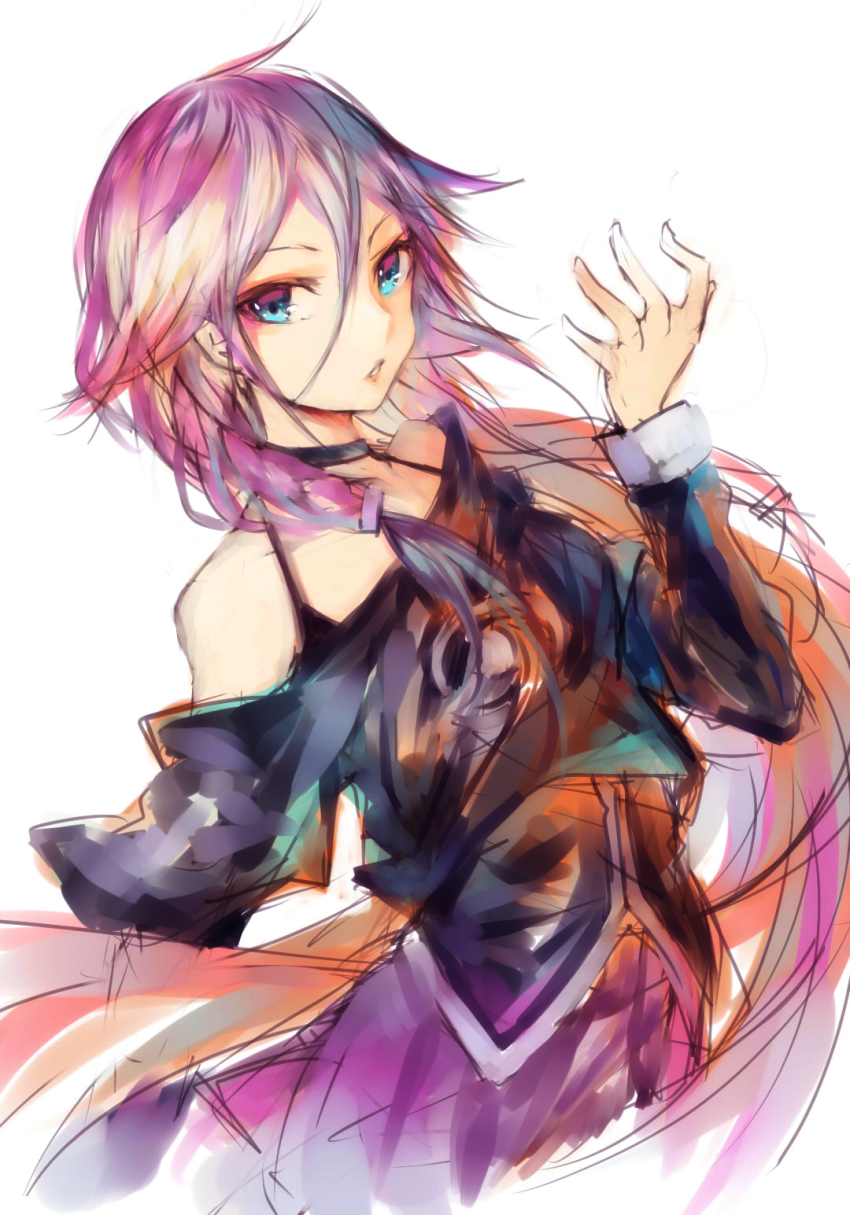 1girl, bare_shoulders, braid, female_focus, green_eyes, highres, ia_(vocaloid), mi_bait