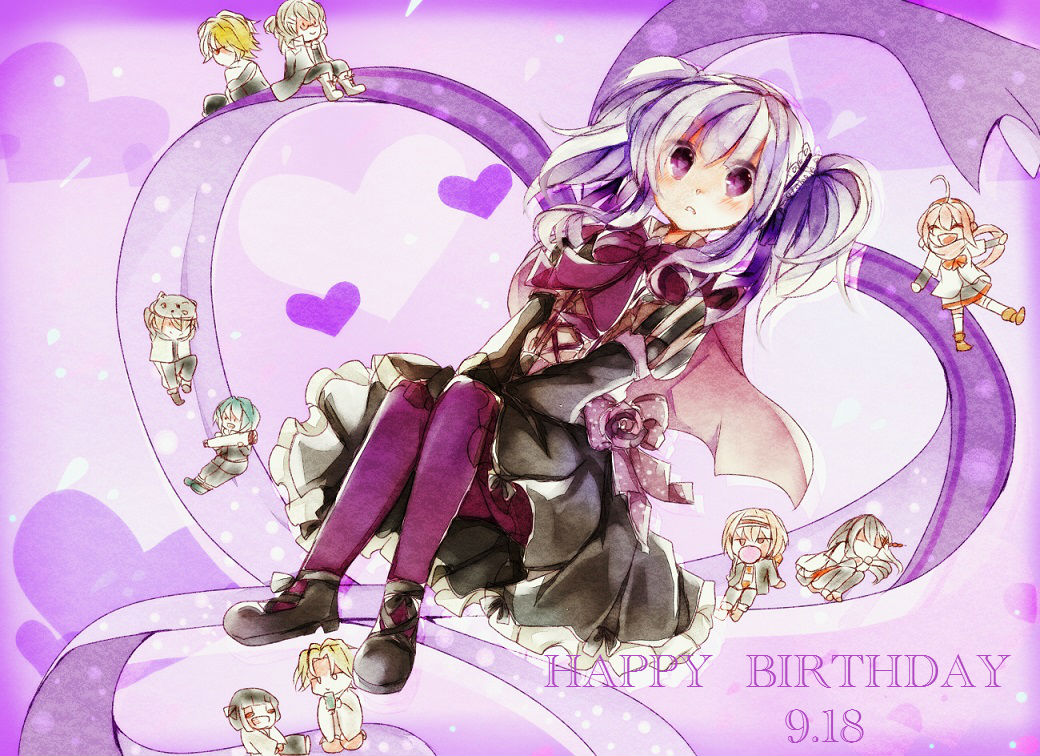 10s, 4girls, 6+boys, akama_yuto, bimi_(mgk), black_hair, blonde_hair, blowing_bubble_gum