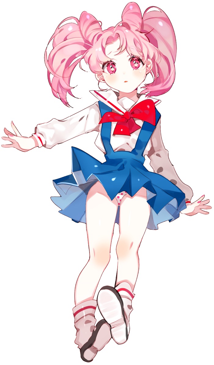 1girl, bad_id, bad_pixiv_id, bishoujo_senshi_sailor_moon, black_shoes, blue_skirt, bow, chibi_usa