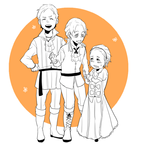 1girl, 2boys, assassin's_creed, assassin's_creed_(series), assassin's_creed_ii, bad_id, bad_pixiv_id, child, claudia_auditore_da_firenze, crying, ezio_auditore_da_firenze, federico_auditore_da_firenze, lowres, multiple_boys, siblings, tanmen, aged_down