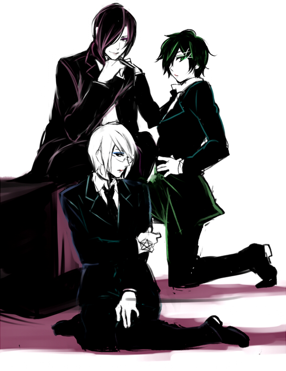 3boys, arsmagna, bad_id, bad_pixiv_id, bak_witt, glasses, gloves, hair_ornament