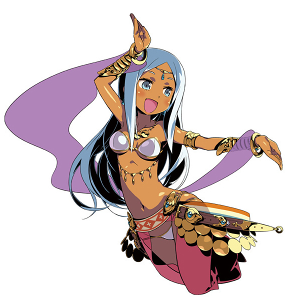 aqua_eyes, armlet, bikini, bracelet, bracer, circlet, dancer_(sekaiju), dancer_4_(sekaiju)
