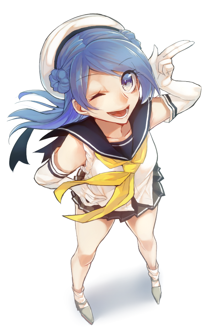 10s, 1girl, :d, ;), ;d, bad_id, bad_nicoseiga_id, blue_eyes