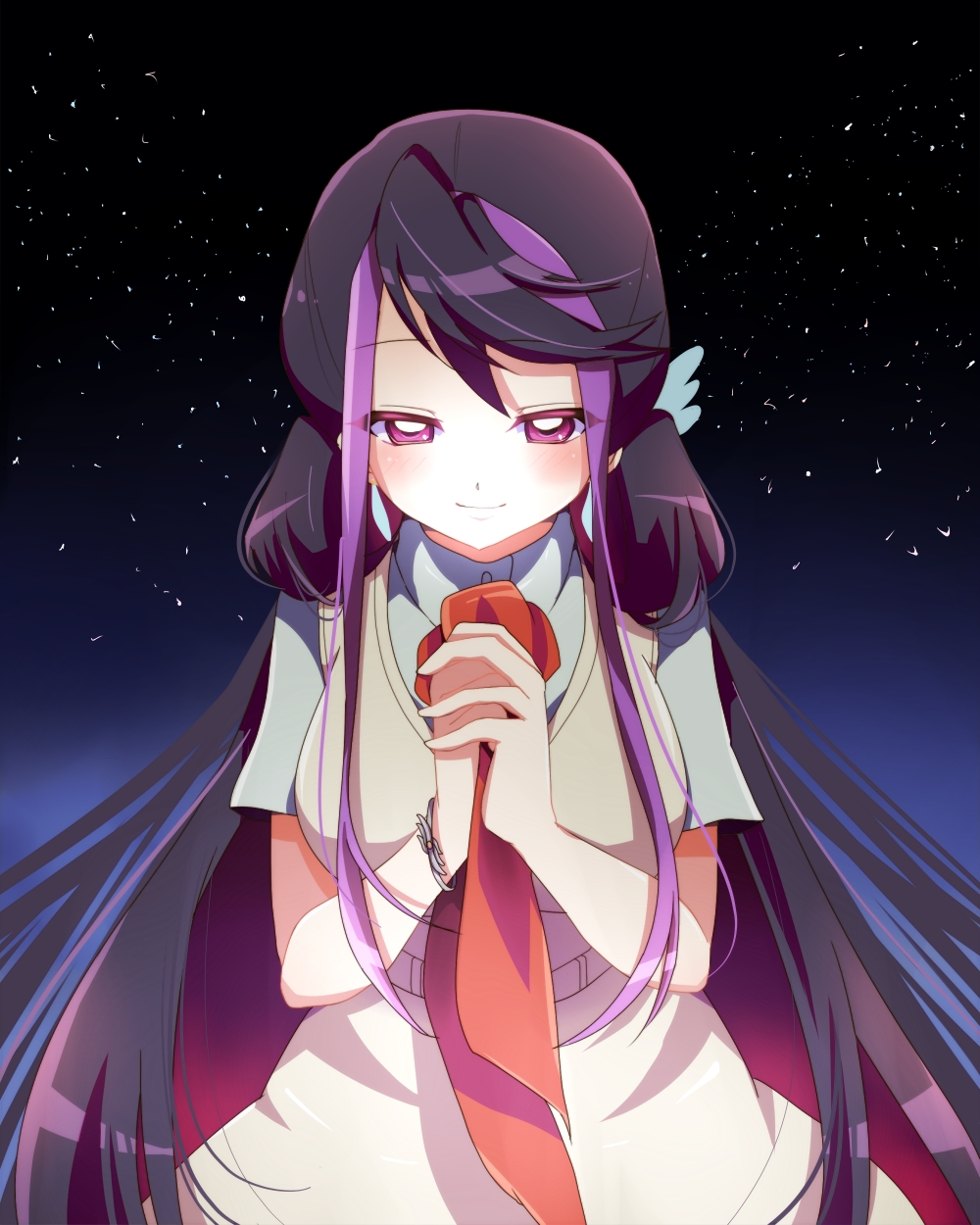 1girl, blush, bracelet, breasts, earrings, feathers, female_focus, hair_ornament