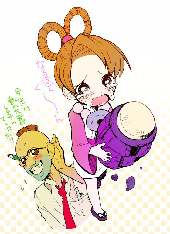 1boy, 1girl, ace_attorney, apollo_justice:_ace_attorney, blush, bofmusic, broken, brown_hair