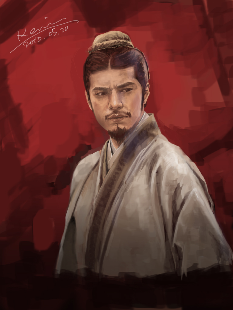 1boy, 2010, black_hair, chinese_clothes, dated, facial_hair, goatee, kaneshiro_takeshi