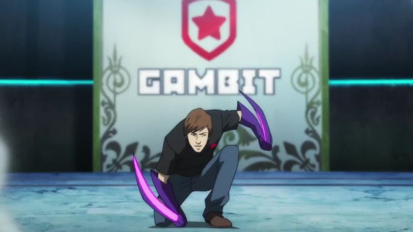 1boy, alex_ich, brown_hair, brown_shoes, cosplay, gambit_gaming, kha'zix, league_of_legends, logo, male_focus, real_life, riot_games, shoes, solo, studio_mir