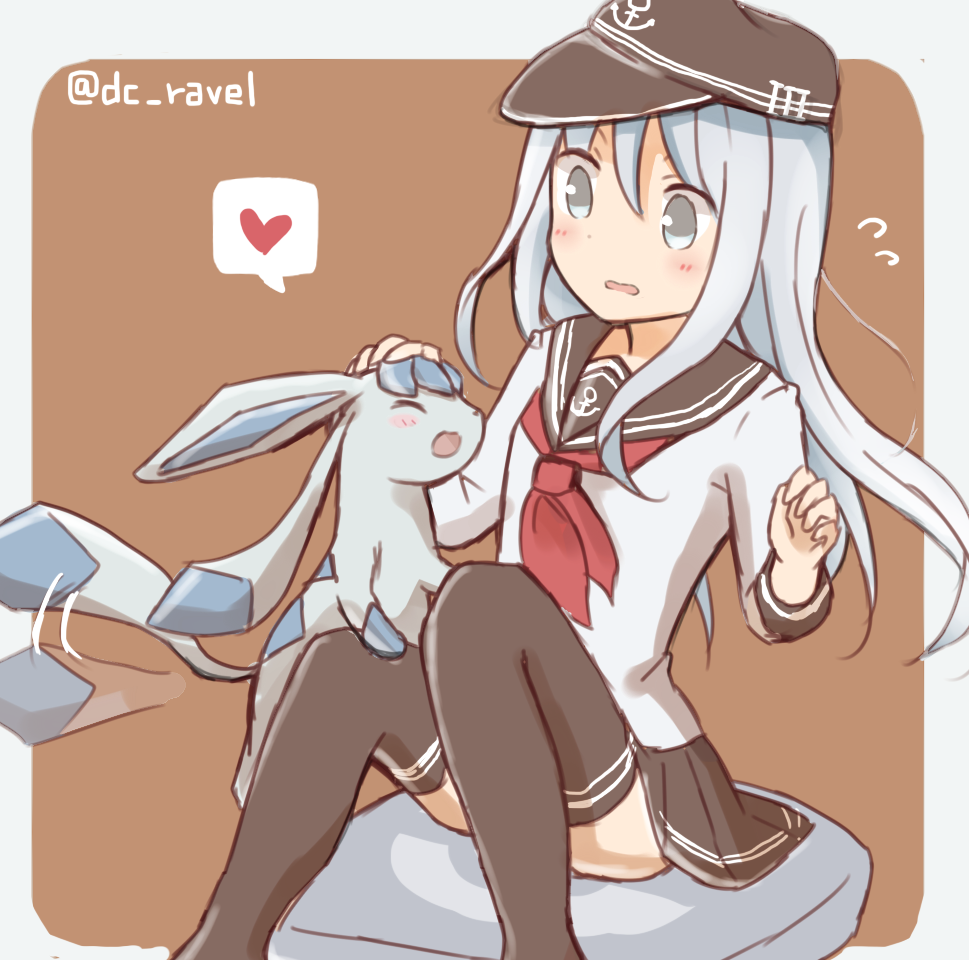 10s, 1girl, :d, ^_^, anchor_symbol, bad_id, bad_twitter_id, black_thighhighs